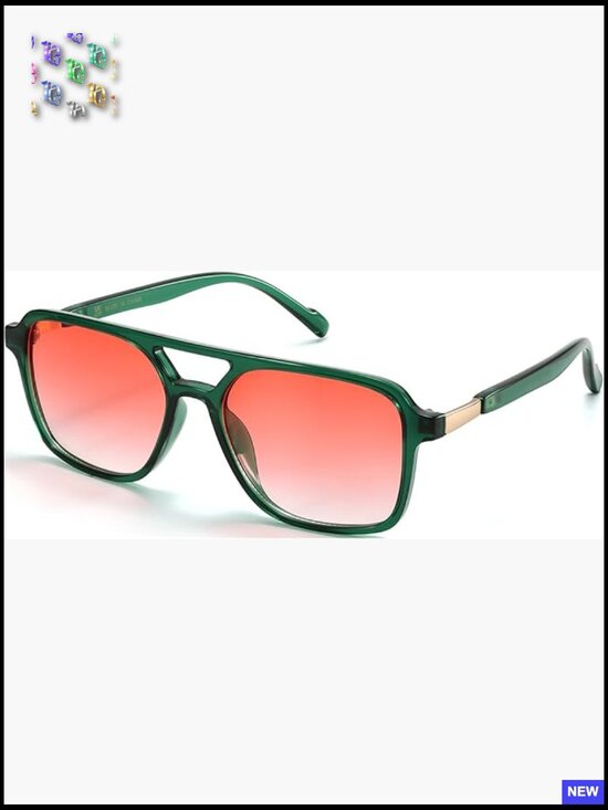 Retro Aviator Sunglasses Vintage Square Pilot Unisex Trendy Sunnies Classic UV main image 5